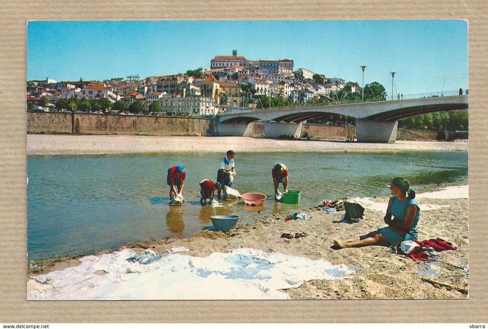 Portugal Postais  Coimbra Old Postcard  Lavadeiras Rio  Washerwomen On The Mondego River. Woman - Coimbra