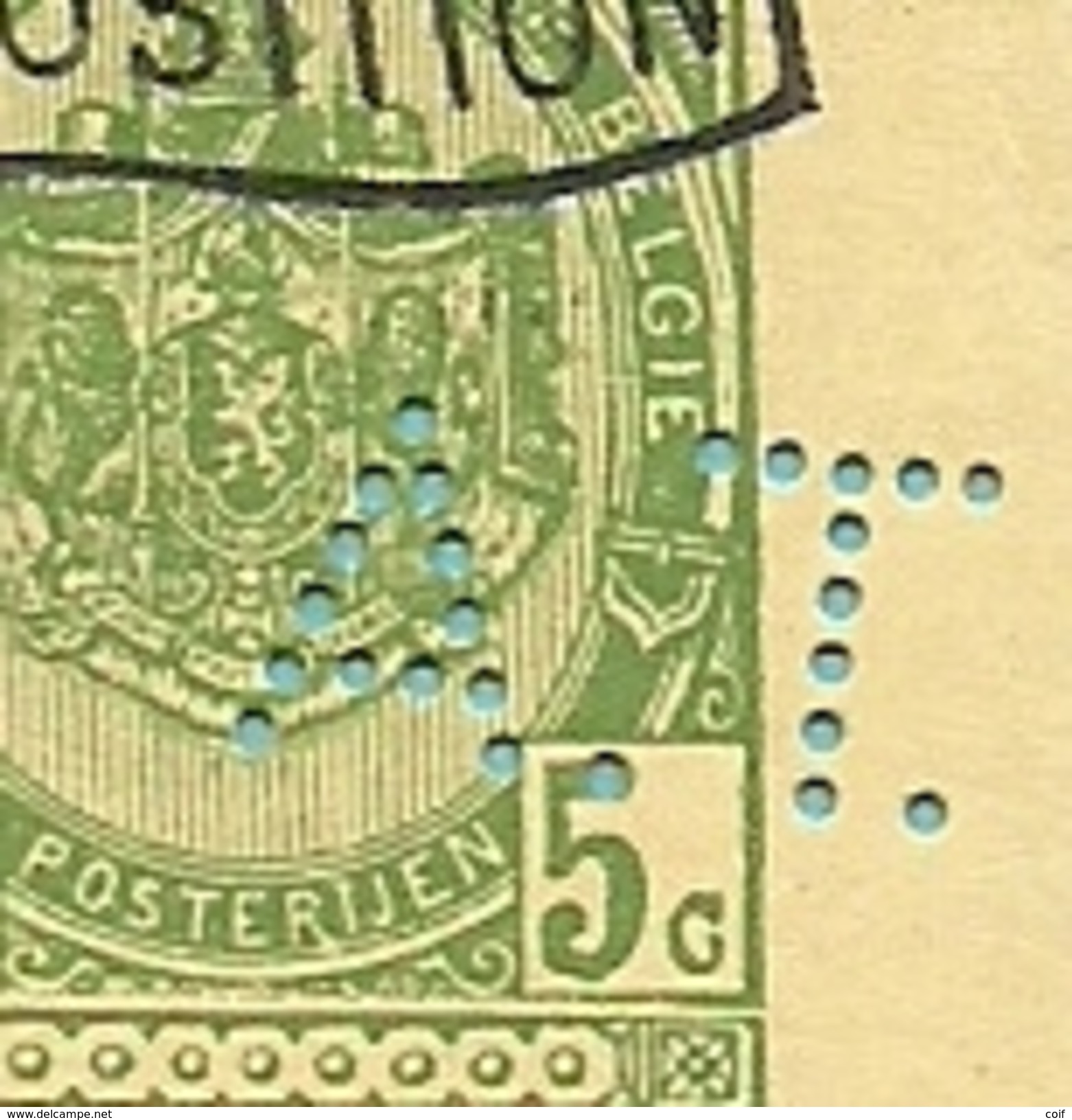 Entier Met Stempel BRUXELLES, Met Firmaperforatie (perfin) A.T. Van Alexandre TYTGAT - 1909-34