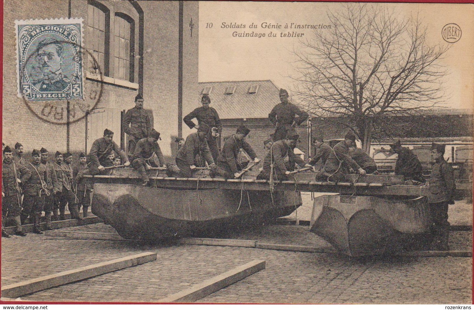 Hemixem Hemiksem Soldats Du Genie A L' Instruction Guindage Du Tablier Afgestemepld 'ST-BERNARD' 1922 Belgian Army - Hemiksem