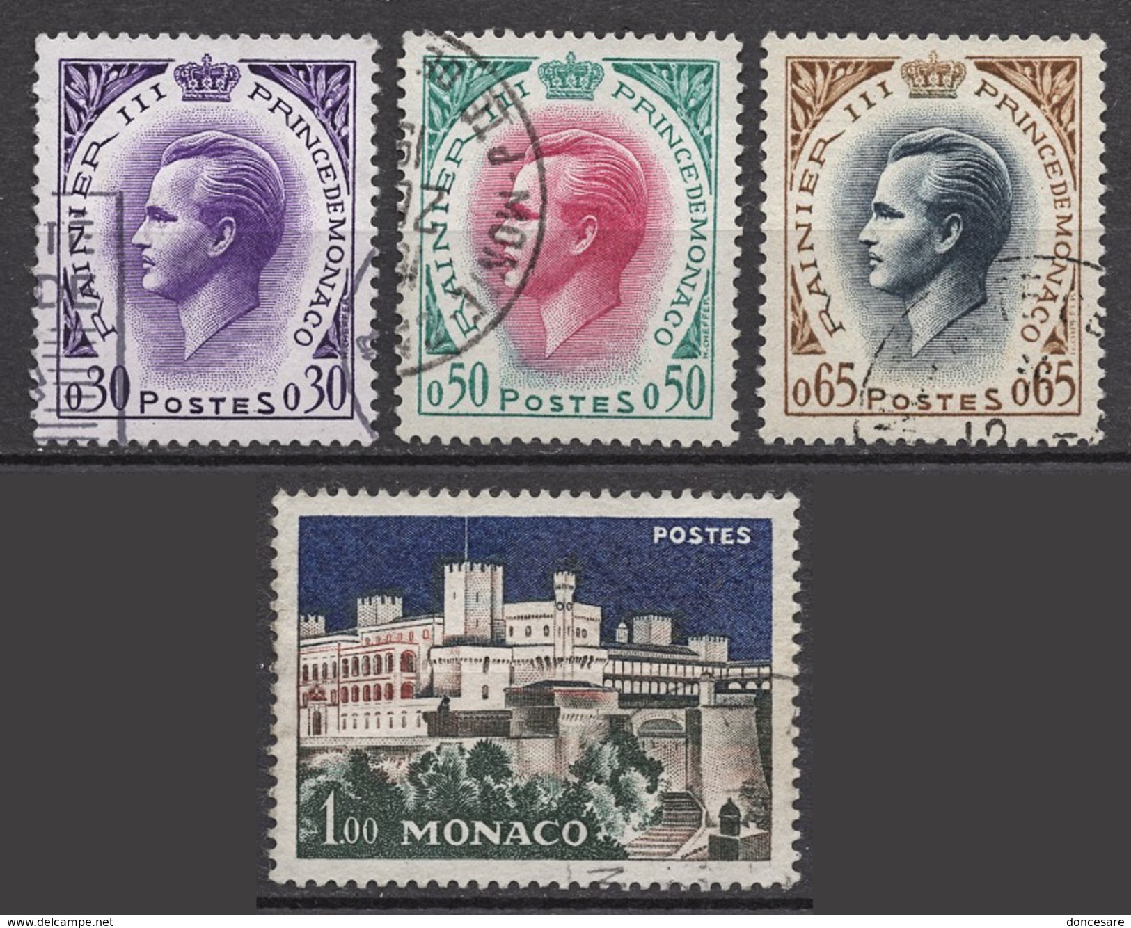 MONACO 1960 -  Y.T.  N° 545 / 547 / 548 / 550 - 4 TP OBLITERES - Oblitérés