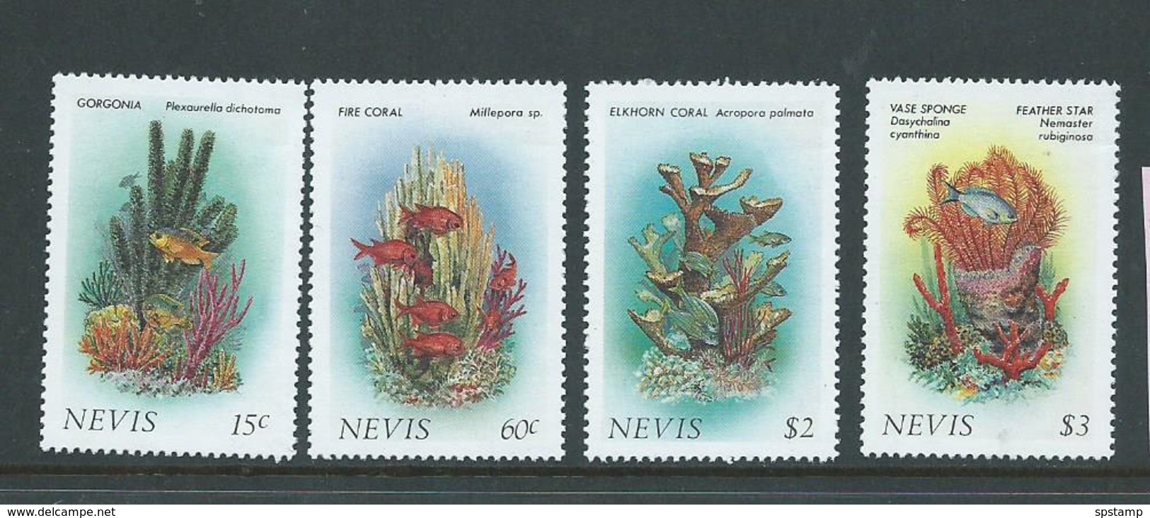 Nevis 1986 Marine Life Coral Forms Set (4) MNH - St.Kitts And Nevis ( 1983-...)