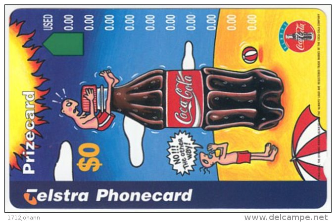 AUSTRALIA B-268 Magnetic Telstra - Advertising, Food, Drink, Coca Cola - Prizecard - Australia