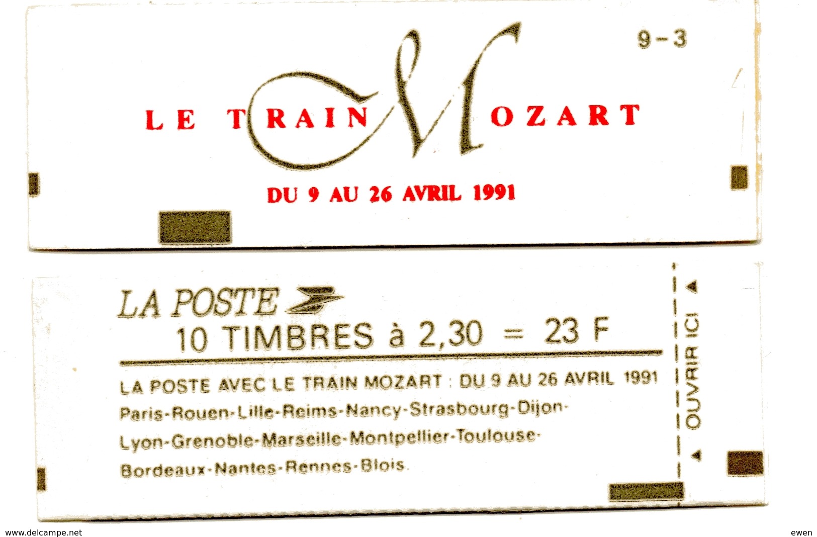 Carnet Marianne De Briat. Train Mozart. N° 2614-C11 - Autres & Non Classés