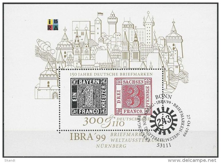 DEUTSCHLAND 1999 Mi-Nr. Block 46 O Used - Aus Abo - 1991-2000