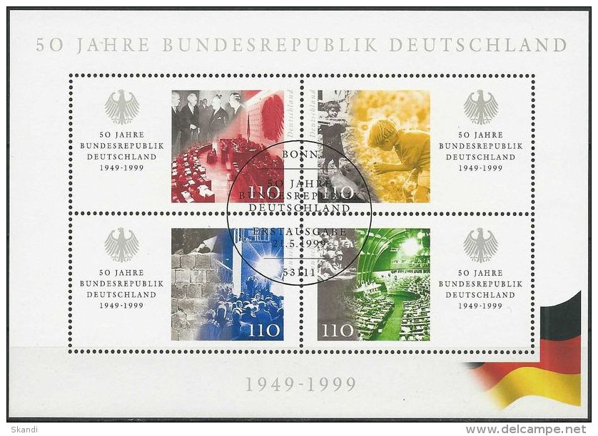 DEUTSCHLAND 1999 Mi-Nr. Block 49 O Used - Aus ABO - Sonstige & Ohne Zuordnung