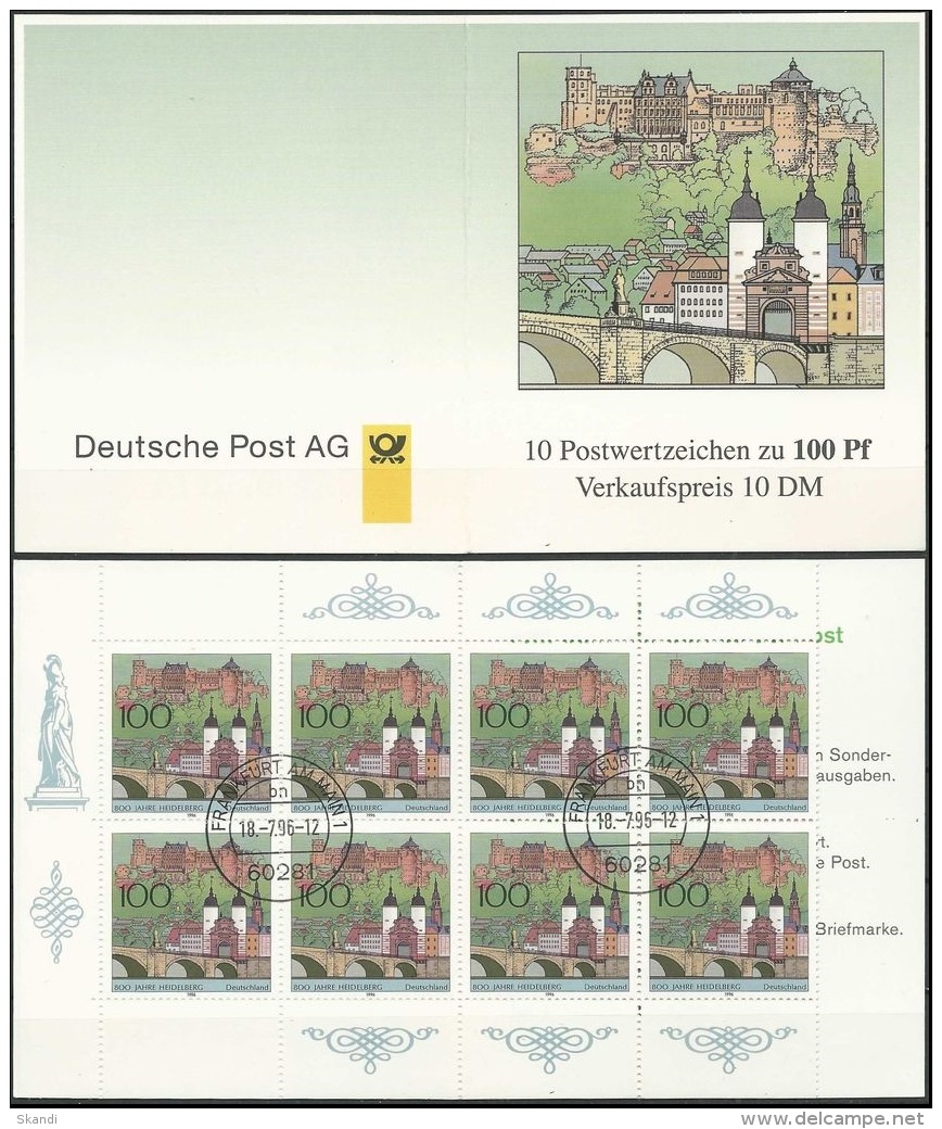 DEUTSCHLAND 1996 Mi-Nr. MH 33 Markenheft/booklet O Used - Aus Abo - 1971-2000