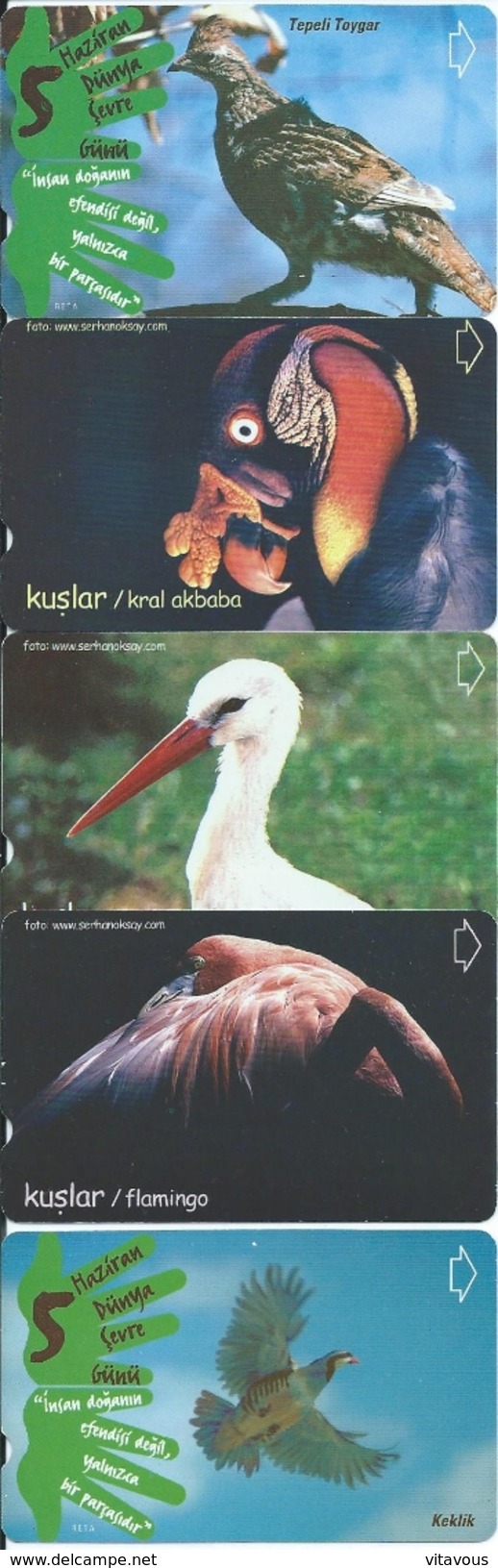 5 Télécartes Turquie Turc Oiseau Bird Télécarte Phonecard Telefonkarten (752) - Turquie