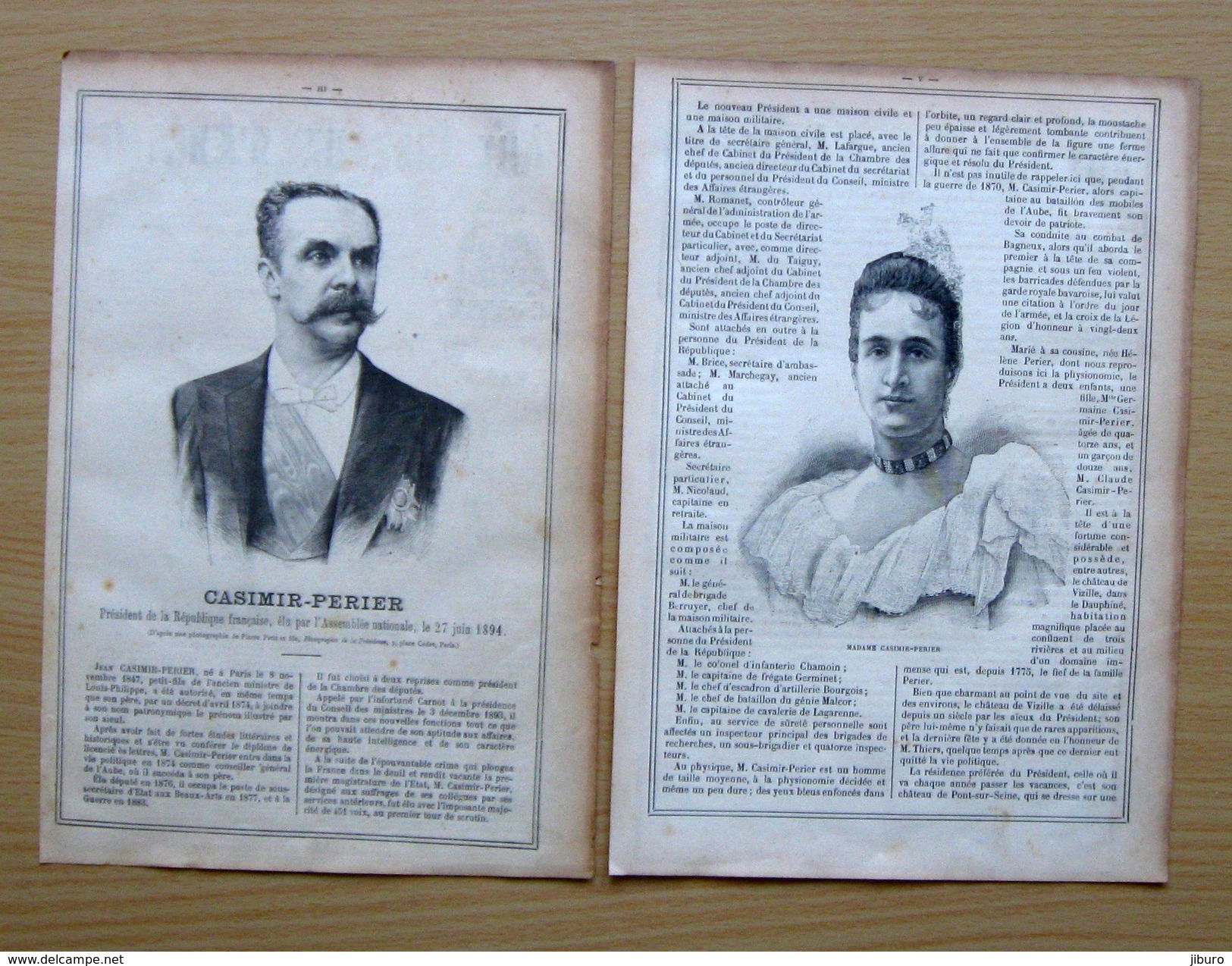 2 Scans 1895 Chemisier Aux Ciseaux D'Argent Boulevard Sébastopol Jean Et Hélène Casimir-Perier Lafargue Portrait 207CH2 - Non Classificati