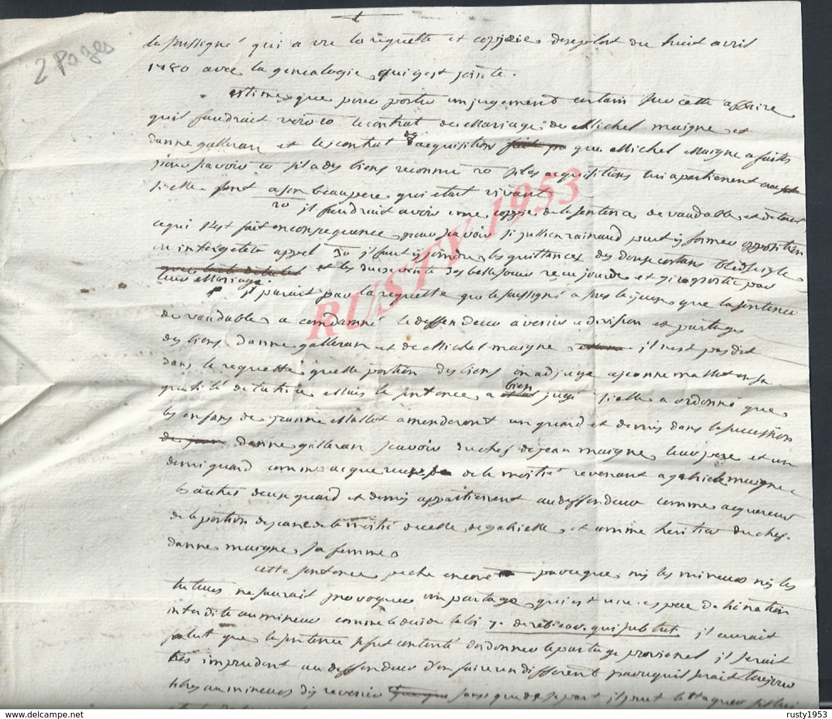 MANUSCRIT ISSOIRE 1780 AFFAIRE MICHEL MAIGNE 2 PAGES - Manuscripts