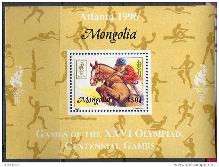 0740 Sport Olympics 1996 Mongolia 9 Deluxe Proof S/s Set MNH ** - Summer 1996: Atlanta