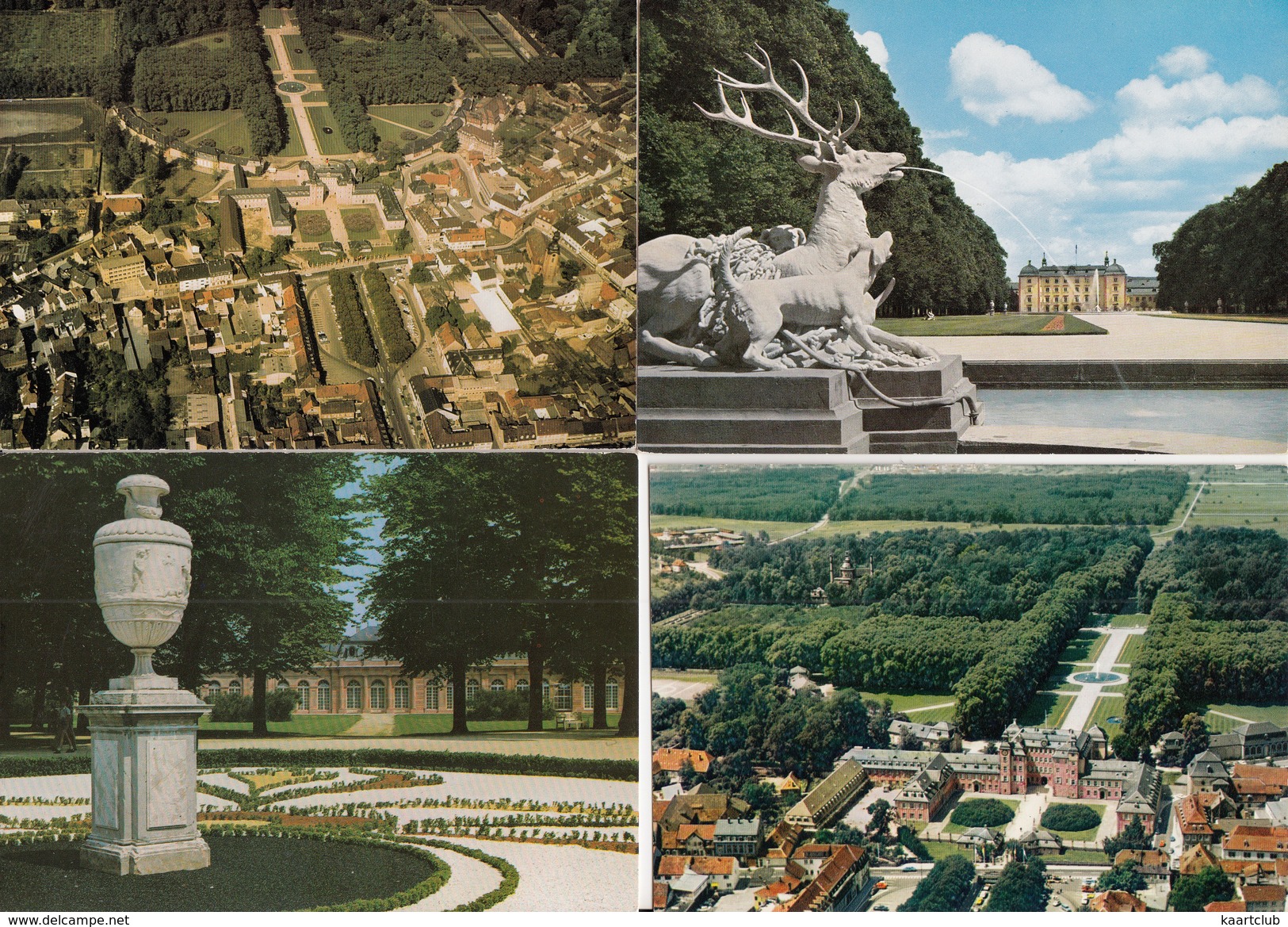 4 Ansichtskarten: Schwetzingen ; Altstadt, Schloß Und Schloßgarten, Hirschgruppe, Rokoko-Theater - Schwetzingen