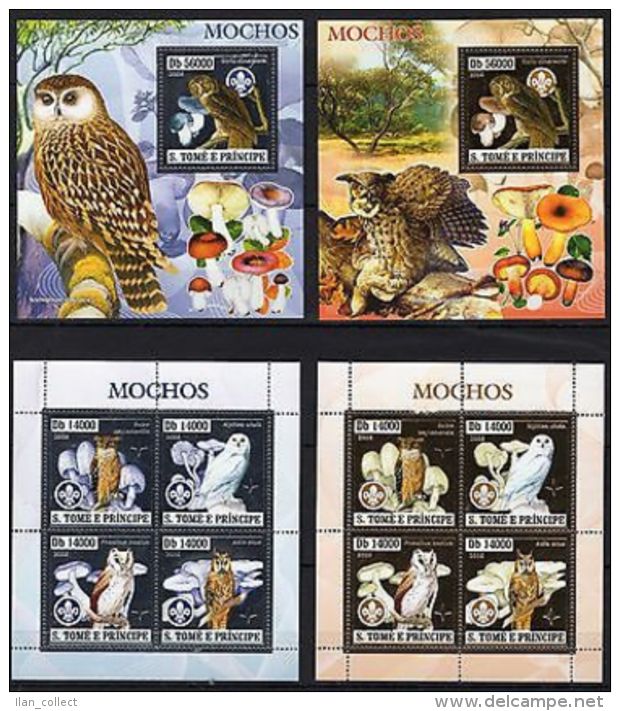 St.Thomas - 2006 - Owls.Birds.Mushrooms.Nature - Gold+Silver Foil - MNH -(AA7) - Other & Unclassified