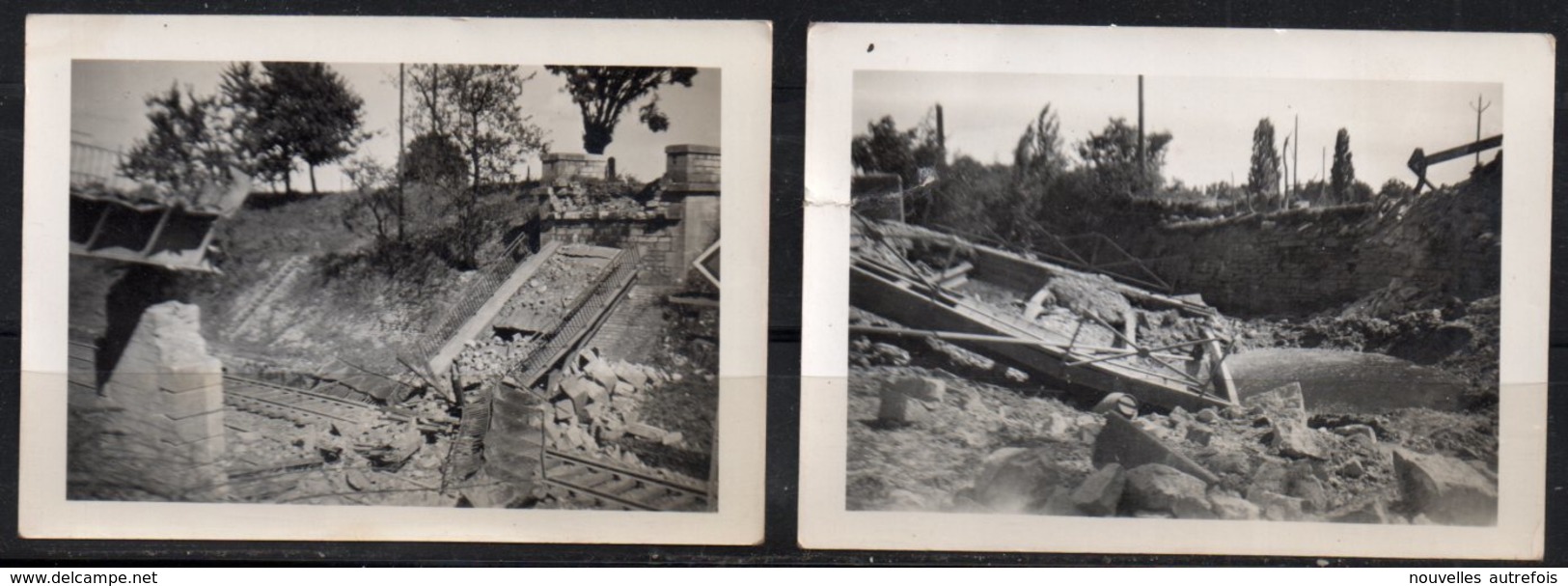 17 PHOTOS NUITS SAINT GEORGES - DESTRUCTION DES PONTS PAR LES ALLEMANDS EN SEPT 1944 - PHOTOS ORIGINALES SCAN R/V.