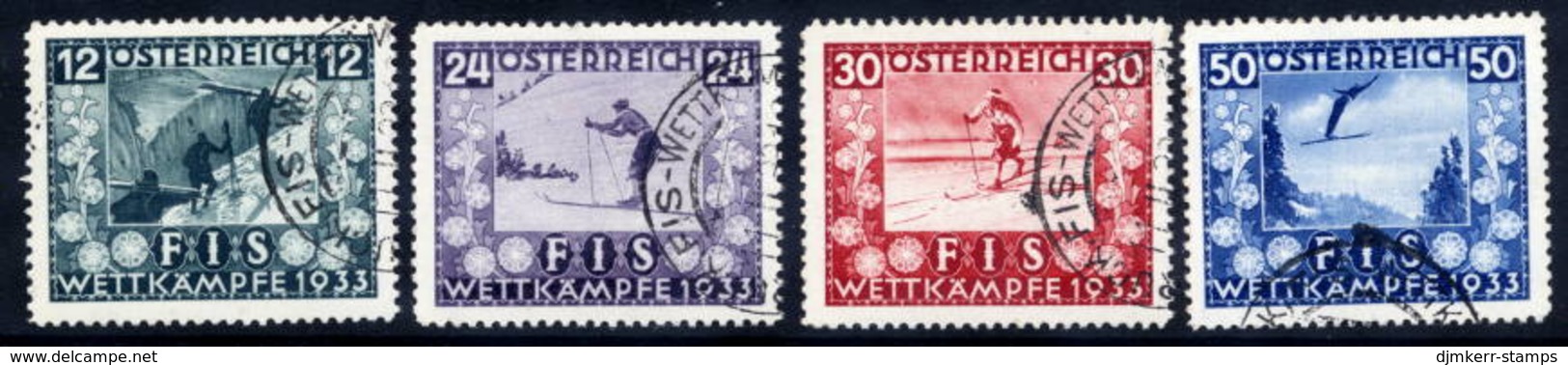 AUSTRIA 1933 Ski Championship Fund Used.  Michel 551-54 - Used Stamps