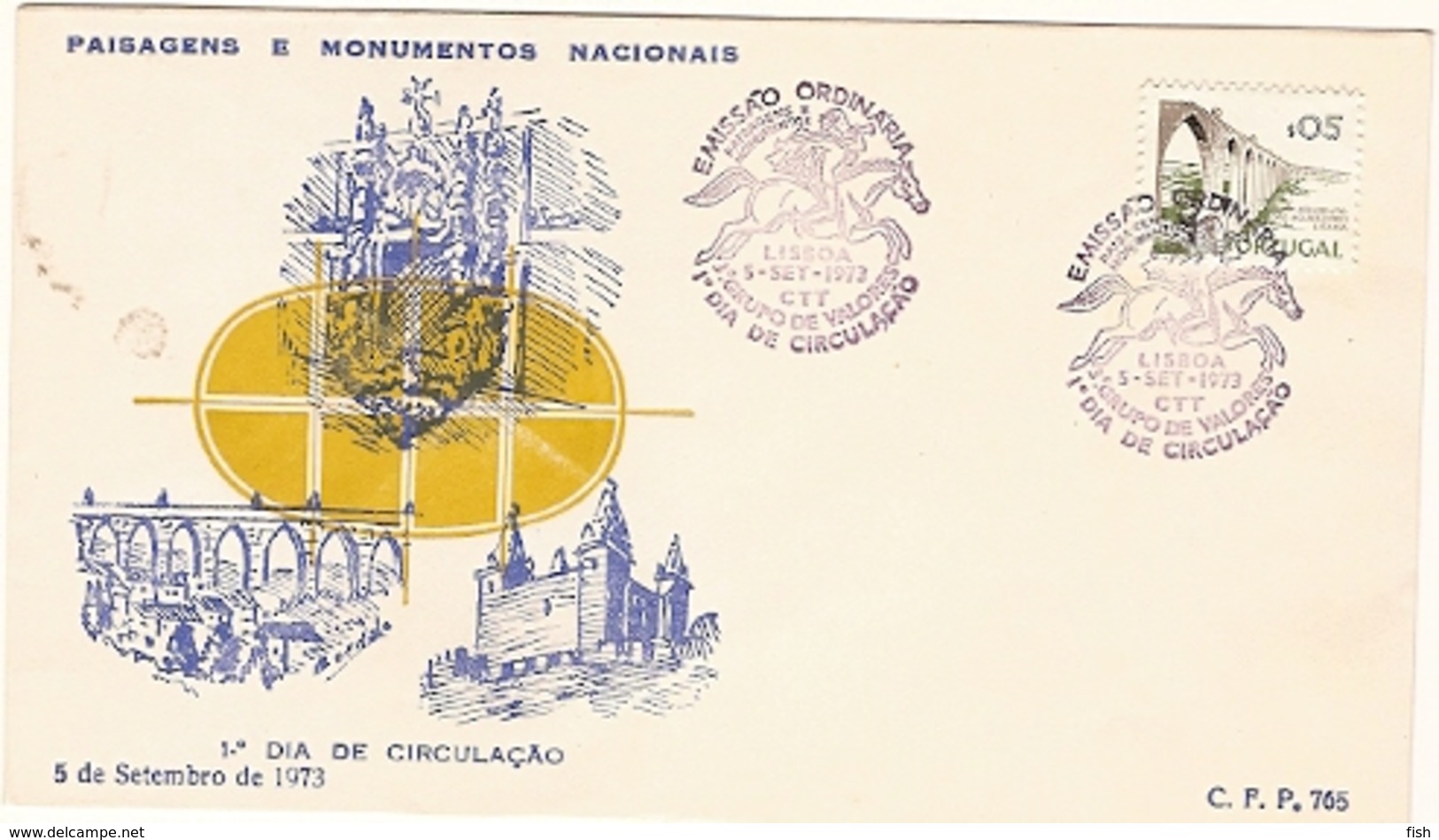 Portugal & FDC National Monuments And Landscapes, Lisbon 1973 (1126) - Denkmäler