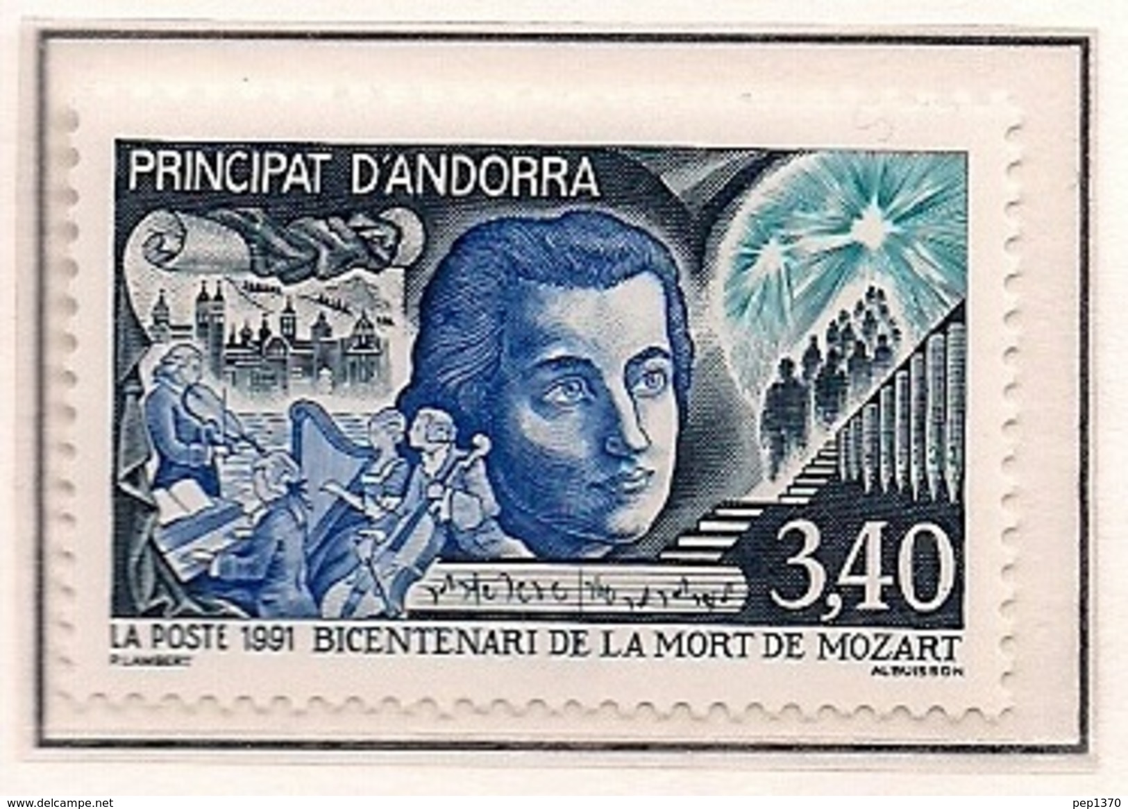 ANDORRA FRANCESA 1991 - 200 AÑOS DE LA MUERTE DE MOZART - YVERT Nº 408** - Neufs