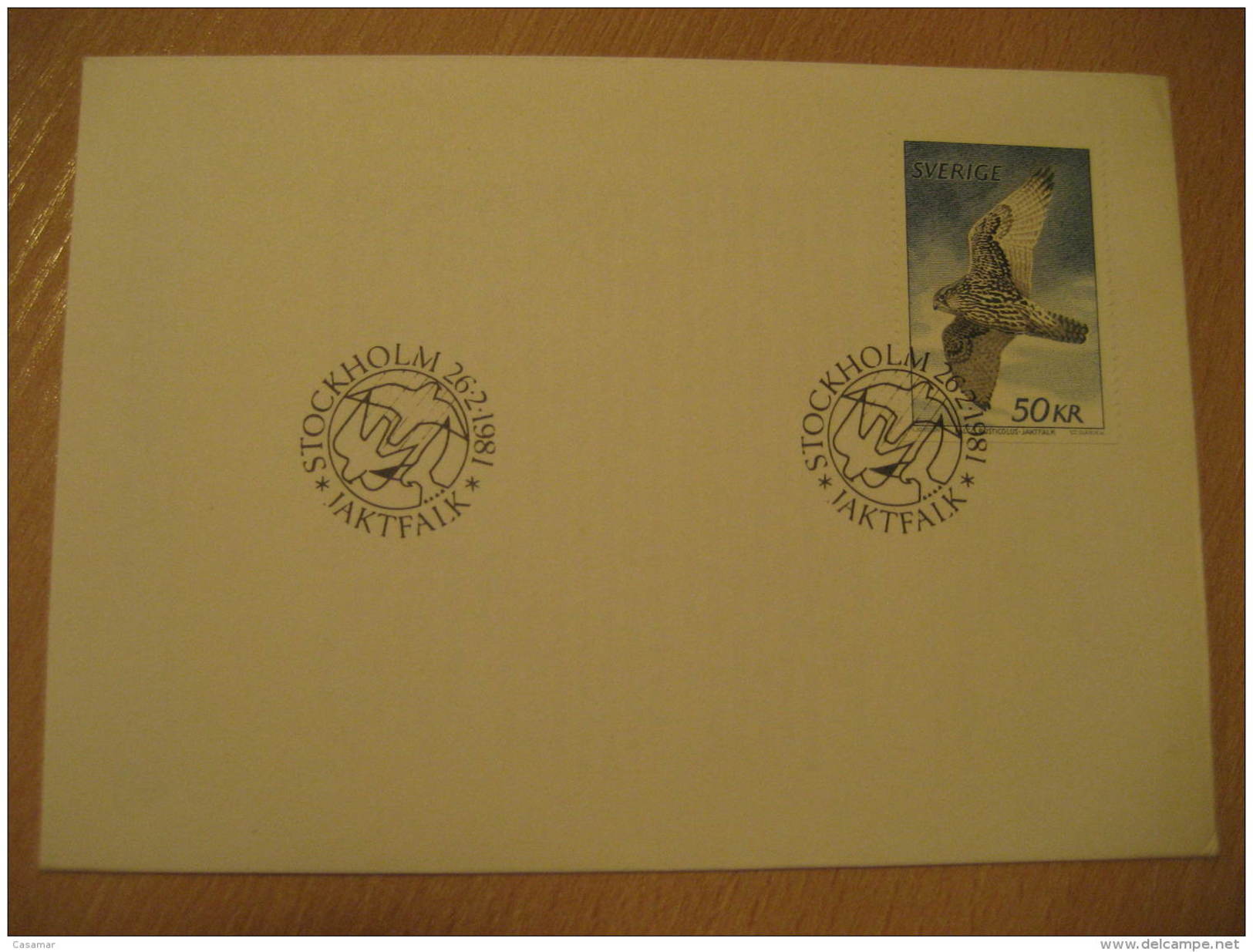 FALCON FAUCON KRESTEL EAGLE Birds Of PREY Oiseaux De PROIE Stockholm 1981 FDC Cancel Cover Sweden - Adler & Greifvögel