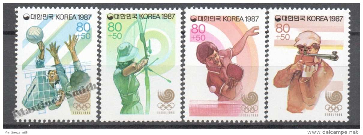 South Korea 1987 Yvert 1388-91, Seoul Headquarters Of The 1988 Olympic Games - MNH - Corée Du Sud