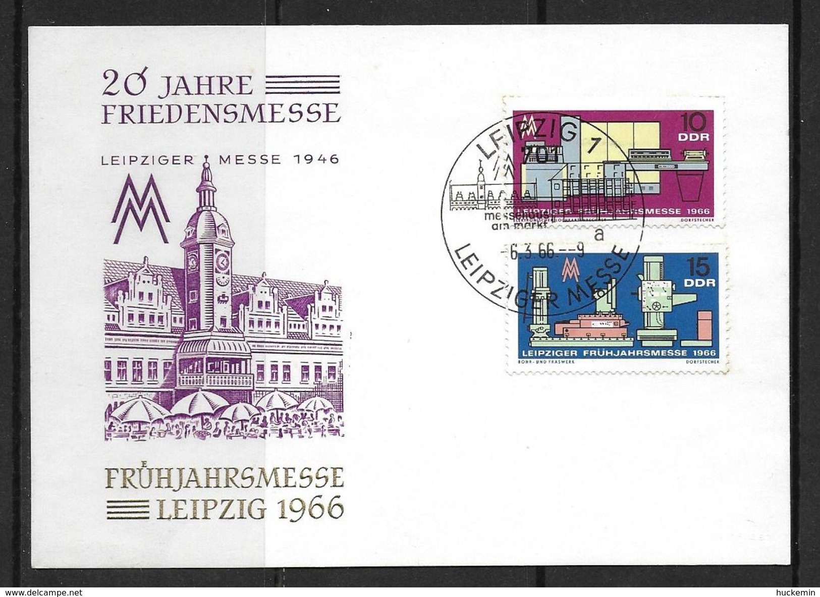 DDR 1966  FDC  Mi 1159 - 1160  Leipziger Frühjahrsmesse - 1e Jour – FDC (feuillets)