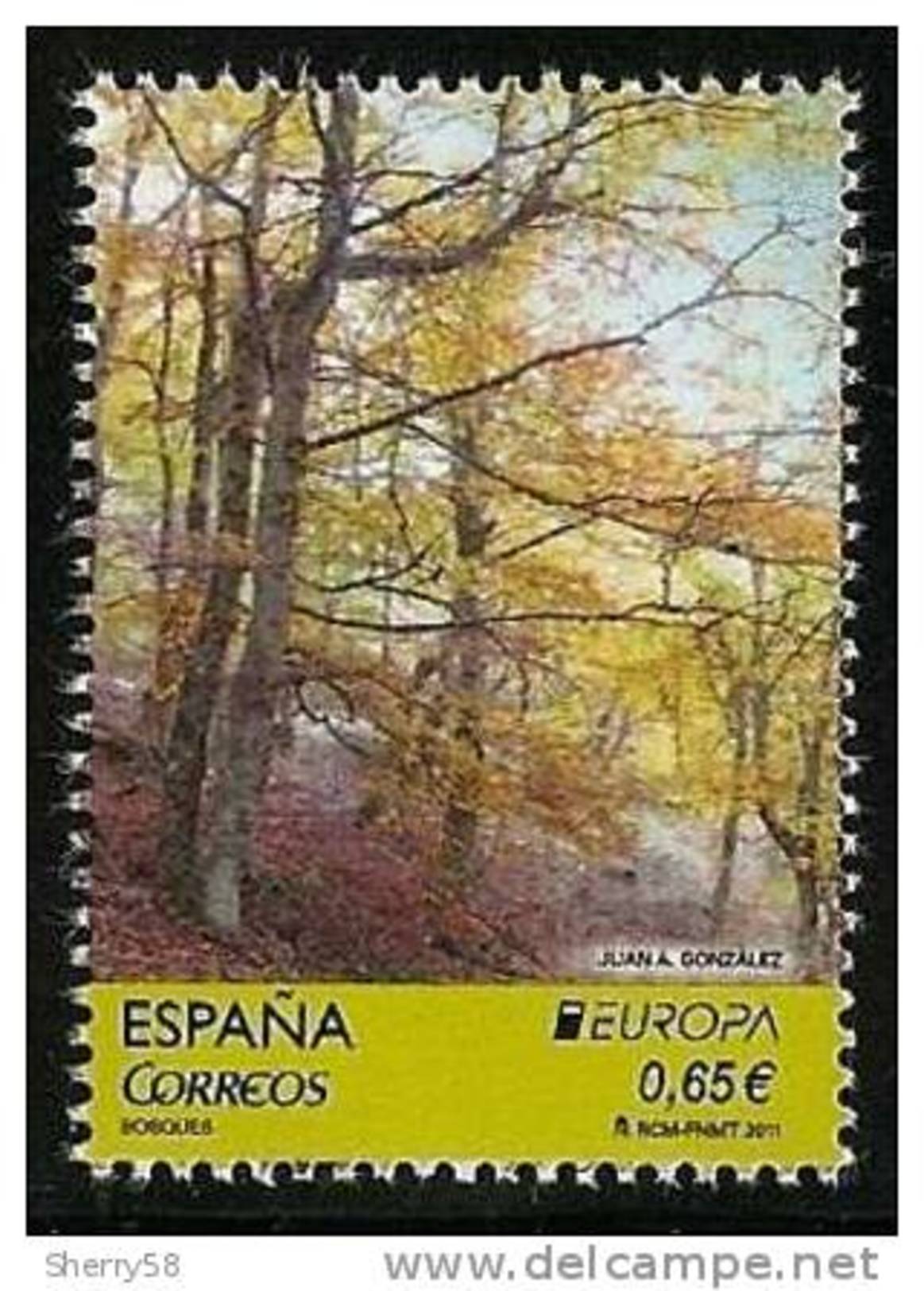 2011-ED. 4645 -SERIE COMPLETA -BOSQUES.PINTURA DE JUAN A. GONZALEZ-NUEVO - Unused Stamps