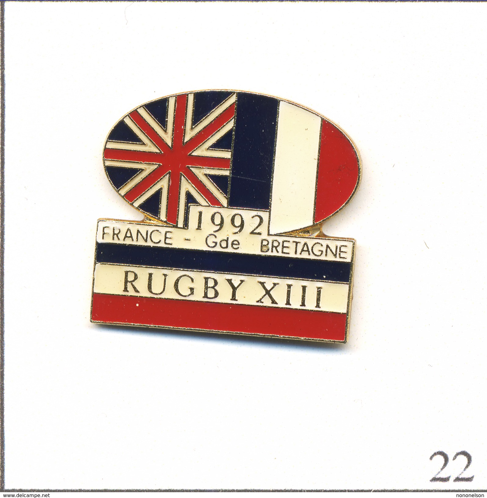 Pin´s Sport - Rugby XIII / Match France-Grande Bretagne 1992. Non Estampillé. Métal Peint. T522-22 - Rugby