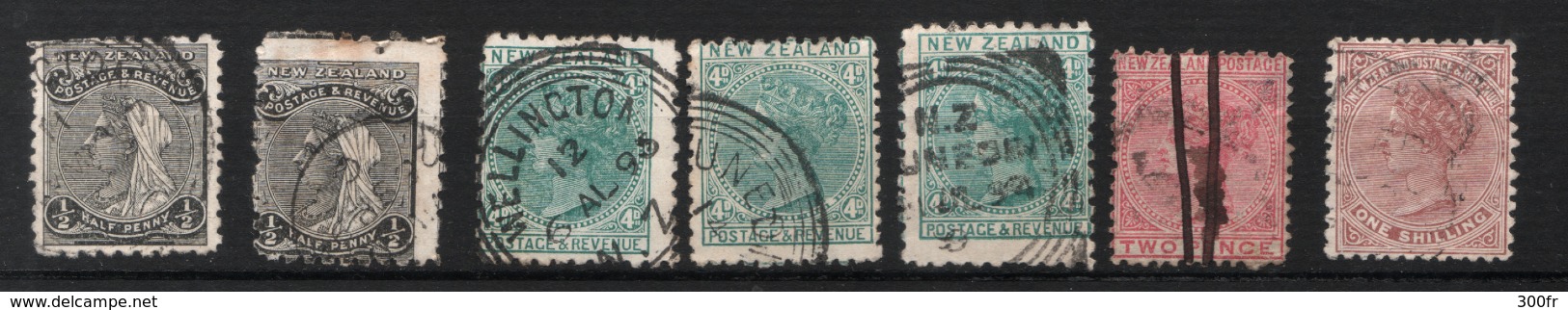 NEW ZEALAND  2 PENCE,ONE PENNY,, ONE SHILLING COLONIES BRITANIQUES 4 SCAN - Used Stamps