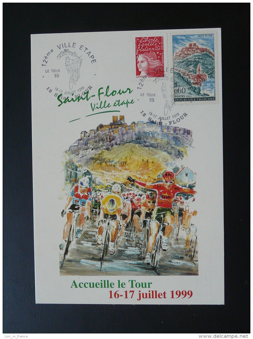 Carte Postcard Cyclisme Cycling Tour De France 1999 St-Flour 15 Cantal - Radsport