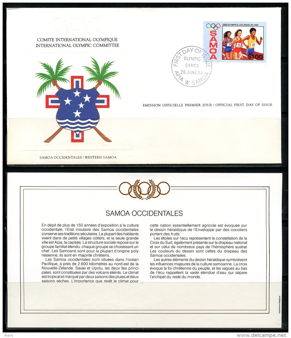 Samoa  ---   Official FDC International Olympic Committee  --  Enveloppe 1er Jour Du CIO  --  See Scan - Sommer 1984: Los Angeles