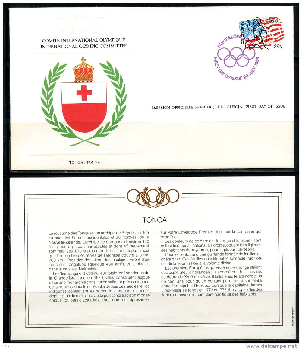 Tonga   ---   Official FDC International Olympic Committee  --  Enveloppe 1er Jour Du CIO  --  See Scan - Sommer 1984: Los Angeles