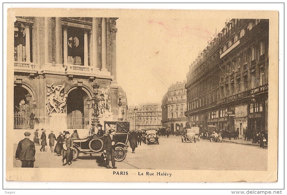 GALERIE LAFAYETTE, PARIS 14, A.0160. 20c Sur CP LA RUE HALEVY. 1925 - EMA (Empreintes Machines à Affranchir)