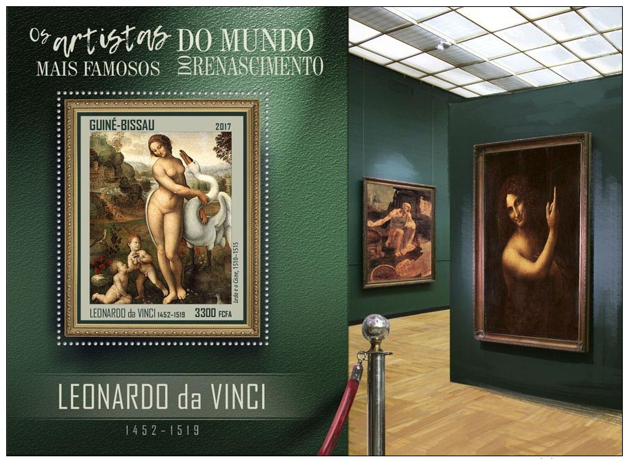 Guinea Bissau 2017 Leonardo Da Vinci Italy Painter Paintings S/S GB17406 - Other & Unclassified