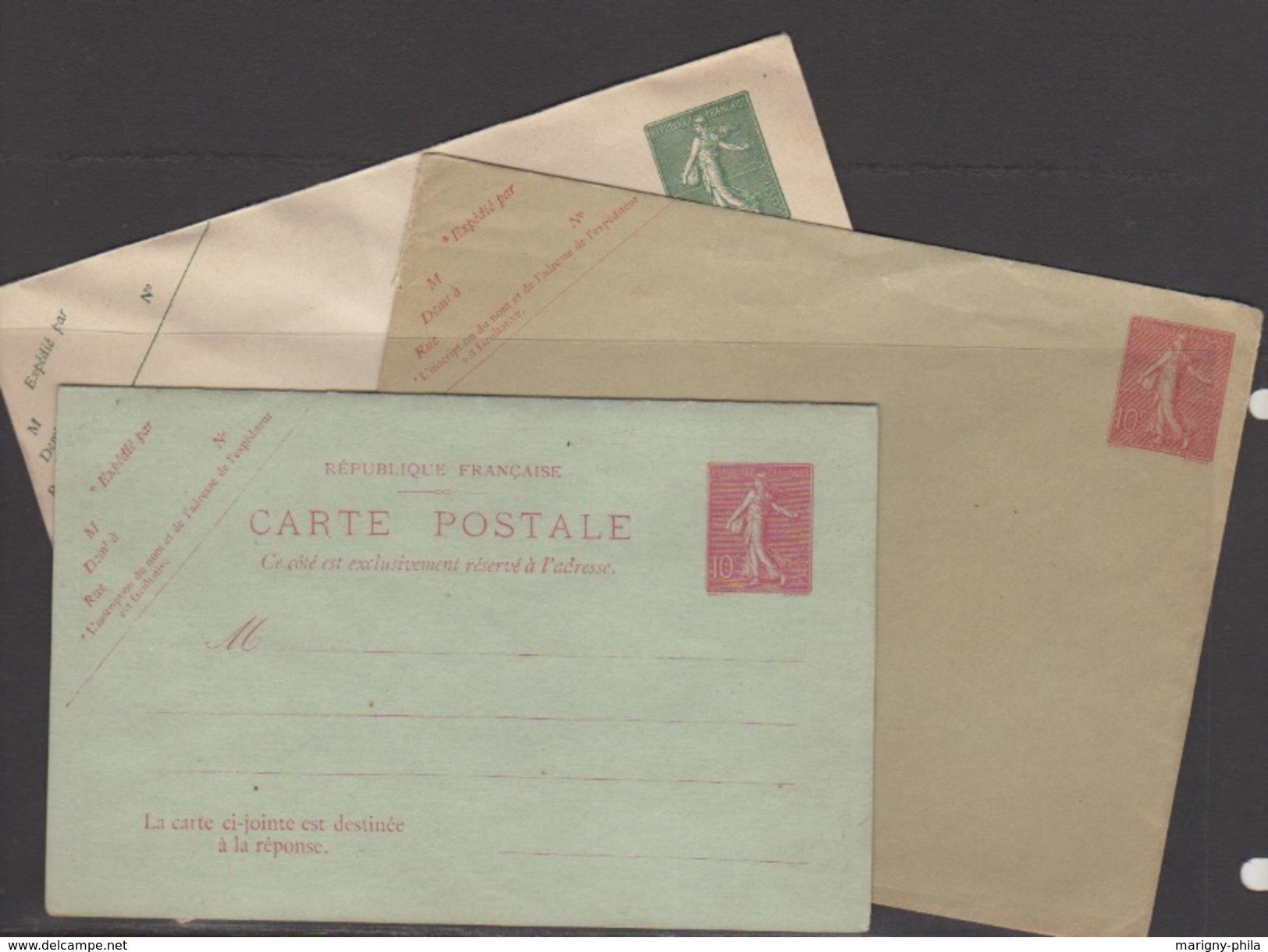 FRANCE -ENTIERS POSTAUX SUR SEMEUSE LIGNEE 10c & 15c - Lots Et Collections : Entiers Et PAP