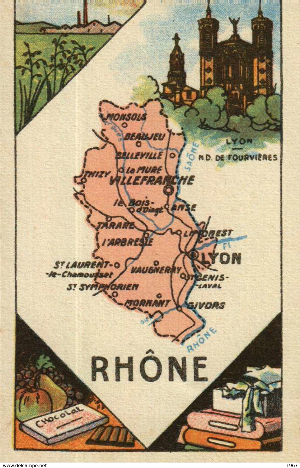 Chromo Ou Image Chocolat Turenne (Année 1950)  Département      69    RHÔNE - Autres & Non Classés