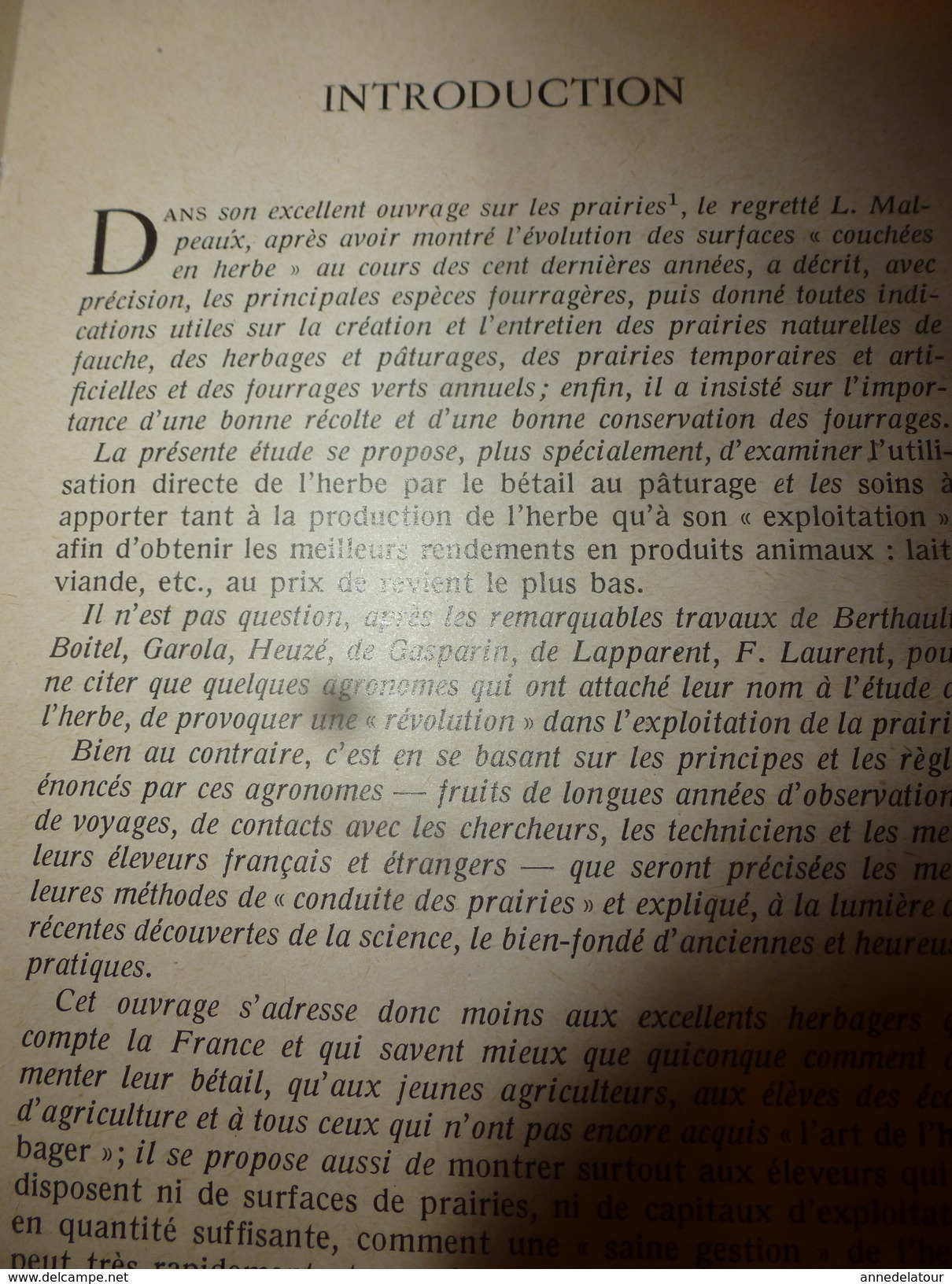 1954 Encyclopédie Des Connaissances Agricoles (Exploitation Intensive Des Prairies (herbages) - Encyclopedieën