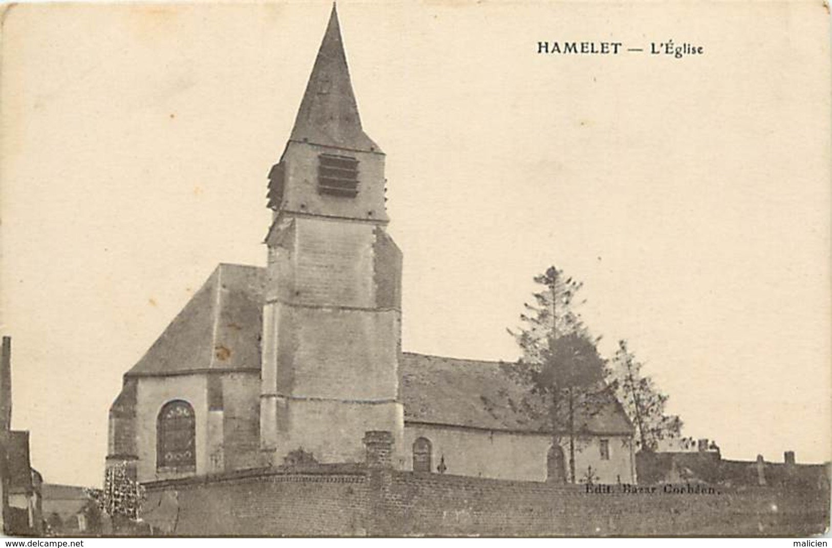 - Somme - Ref-B942 - Hamelet - L Eglise - Carte Bon Etat - - Autres & Non Classés