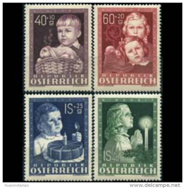 AUSTRIA 1949 - Scott# B260-3 Easter-Children Set Of 4 LH - Ungebraucht