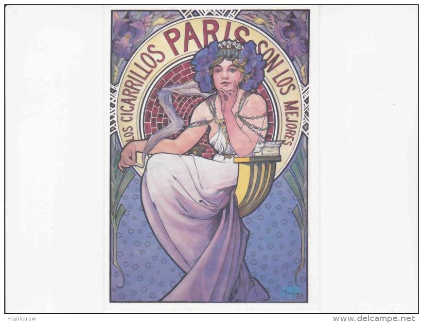 Postcard - Alfons Mucha - Loss Cigarrilos Parris 1897  - Very Good - Unclassified