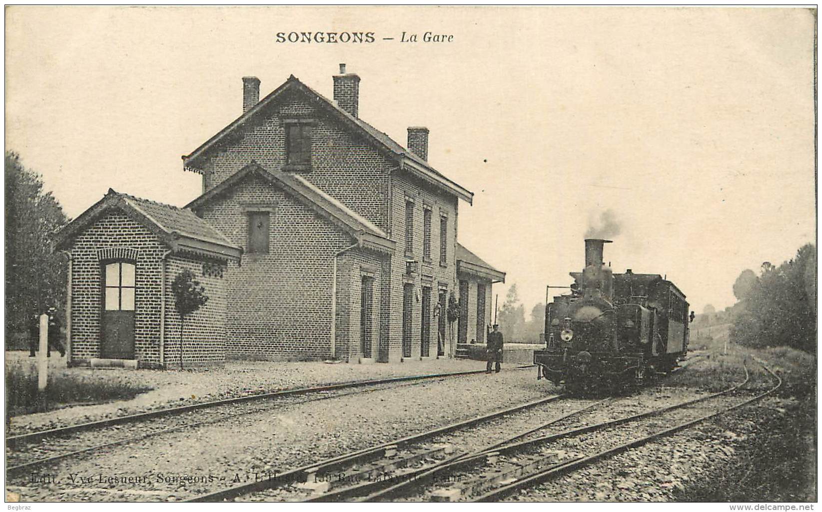 SONGEONS      LA GARE   TRAIN - Songeons