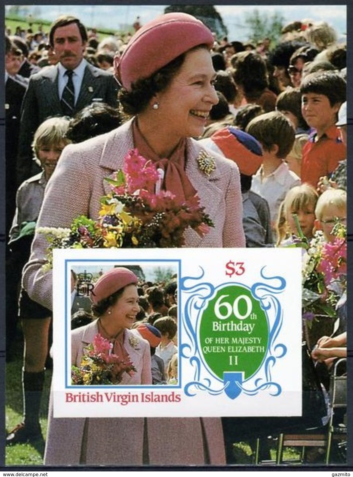 Virgin Is.  1986, Queen Elisabeth, BF IMPERFORATED - Iles Vièrges Britanniques