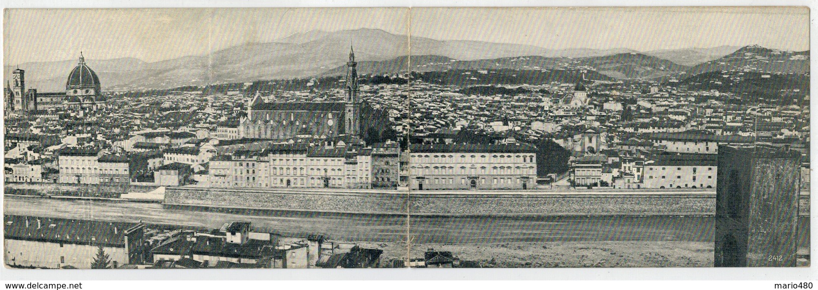 CARTOLINA  DOPPIA  CON IL  PANORAMA  DI  FIRENZE       2 SCAN   (NUOVA) - Firenze