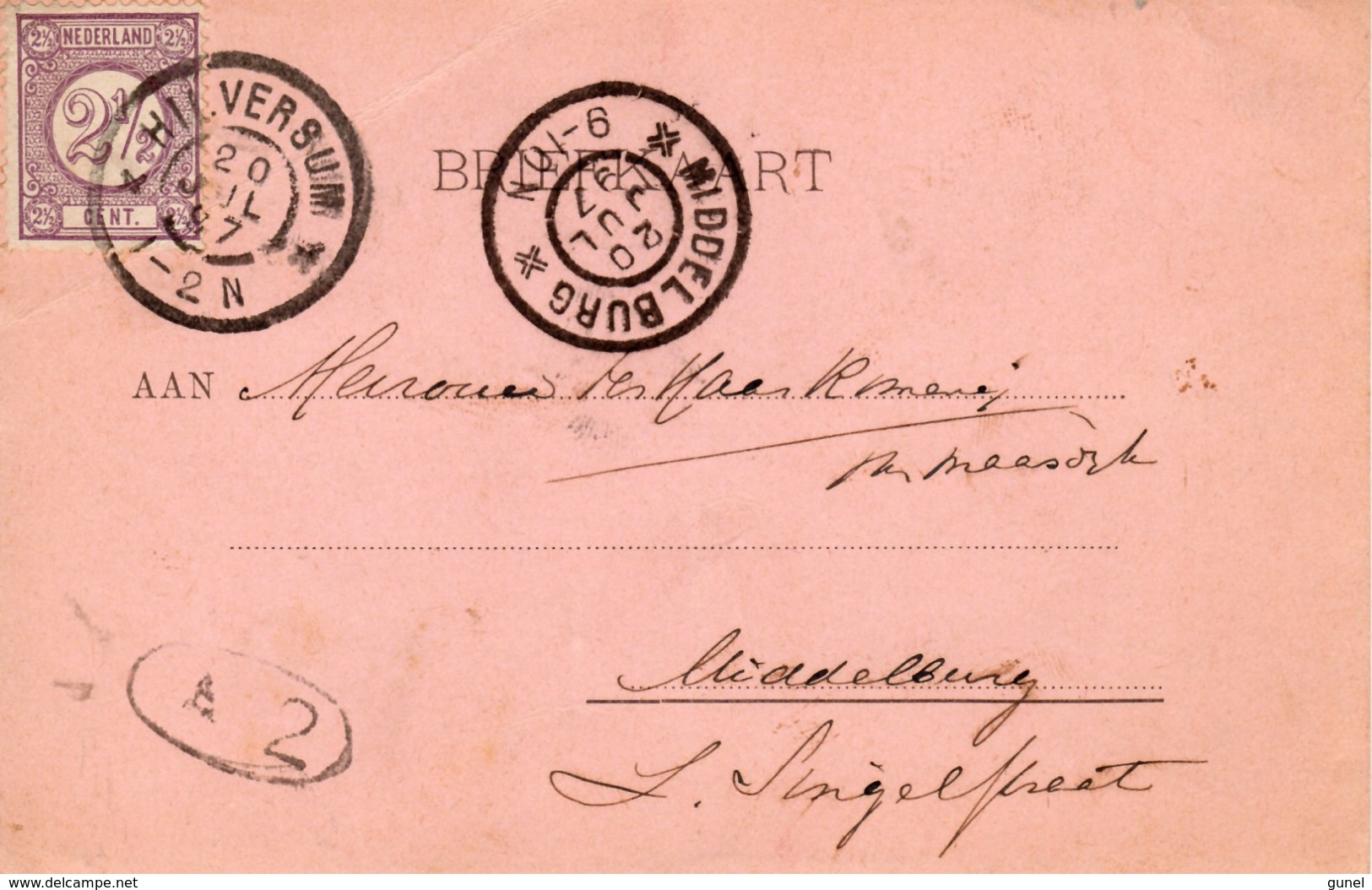1897 Bk Van HILVERSUM Met NVPH 33 Naar Middelburg ( Grootrondstempels) - Brieven En Documenten