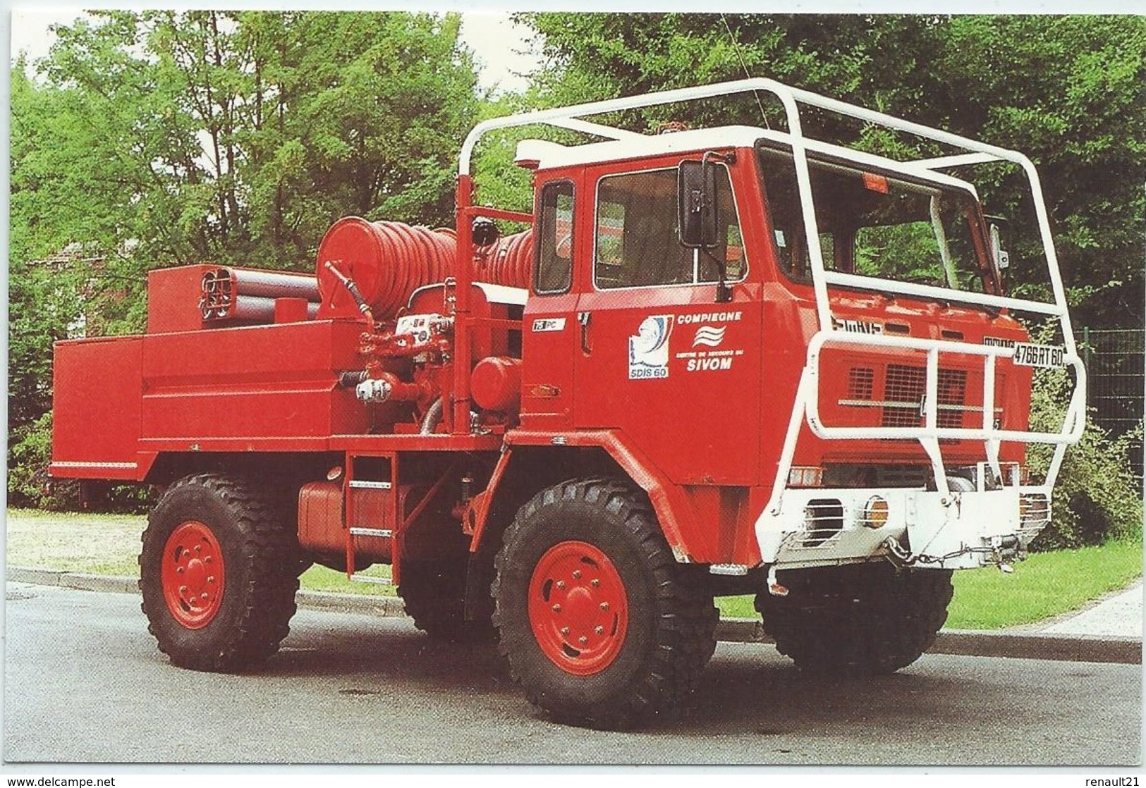 Compiègne-Centre De Secours Principal-C.C.F.F-Camion Citerne Feu De Forêt-Unic 75 PC- Renault-(CPM) - Compiegne