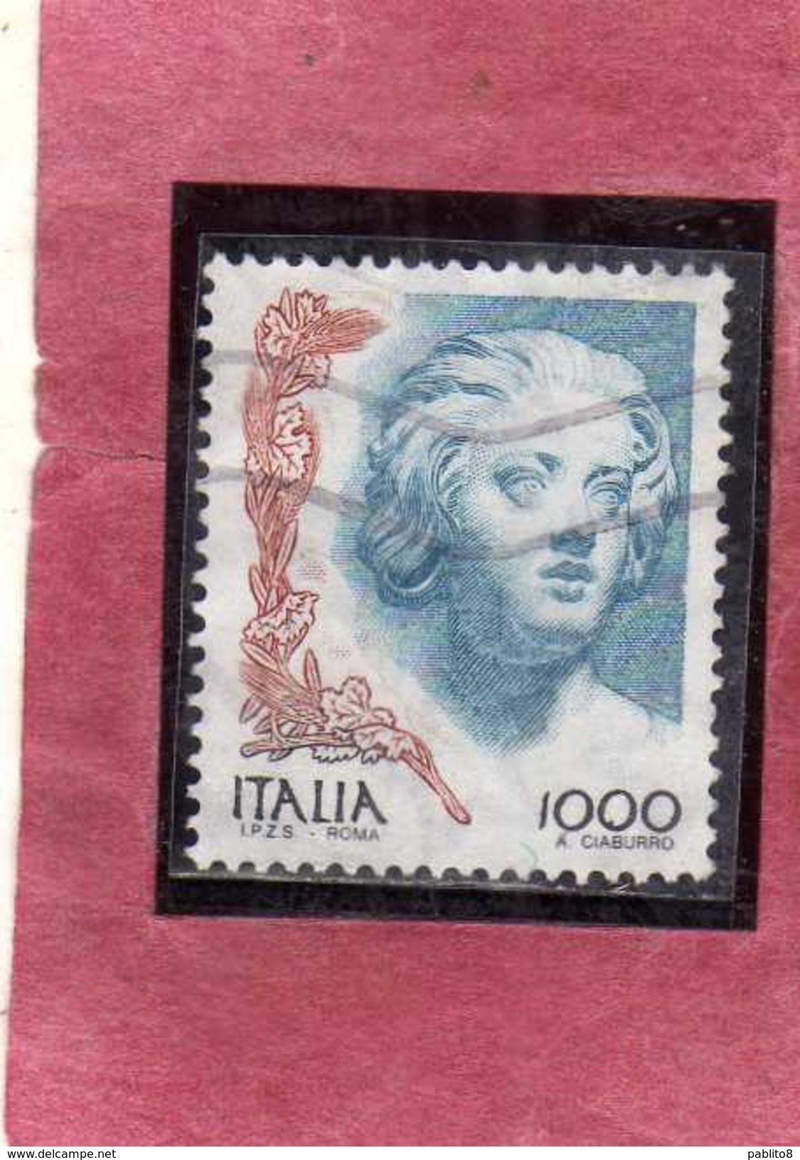 ITALIA REPUBBLICA ITALY REPUBLIC 1998 LA DONNA NELL´ARTE WOMAN IN ART COSTANZA BUONARELLI LIRE 1000 USATO USED OBLITERE´ - 1991-00: Used