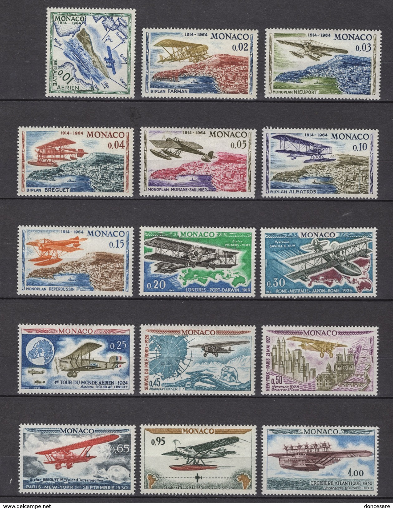 MONACO 1964 - SERIE N° 637 A 651 - 15 TP NEUFS* - Ungebraucht