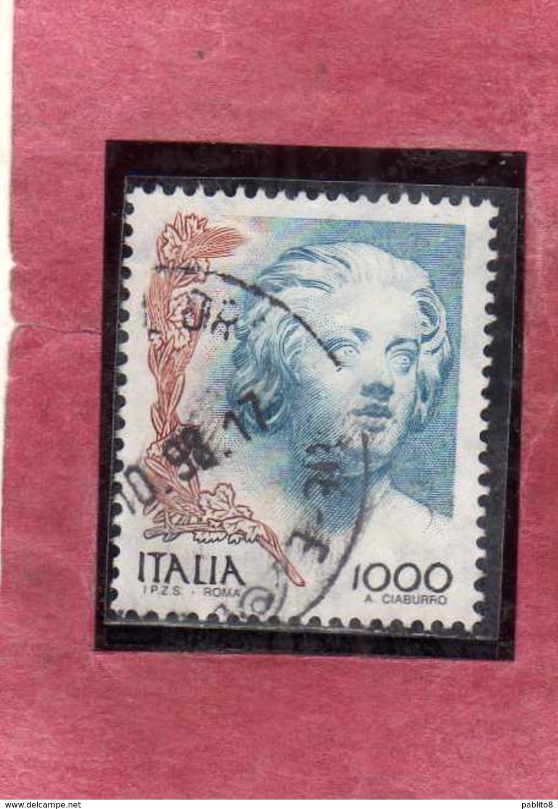 ITALIA REPUBBLICA ITALY REPUBLIC 1998 LA DONNA NELL´ARTE WOMAN IN ART COSTANZA BUONARELLI LIRE 1000 USATO USED OBLITERE´ - 1991-00: Used