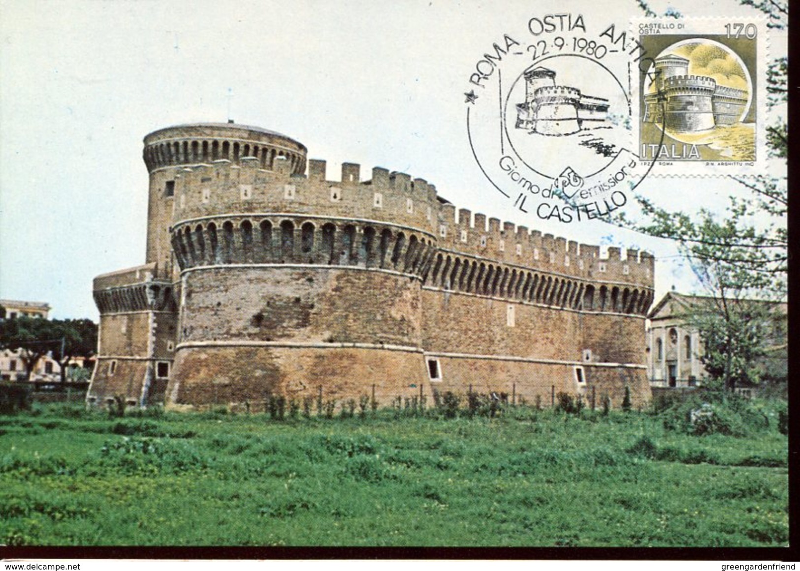21880 Italia, Maximum 1980 Roma Ostia Antica, Showing The Castle Of Julius II, Architecture - Schlösser U. Burgen