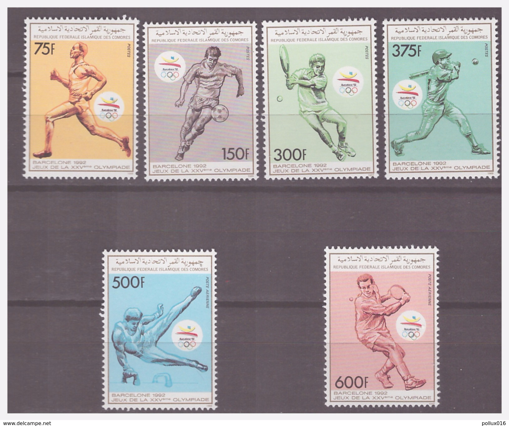 737 Comores Olympics Barcelona 1992 Athletic Tennis Soccer Tabletennis MNH - Sommer 1992: Barcelone