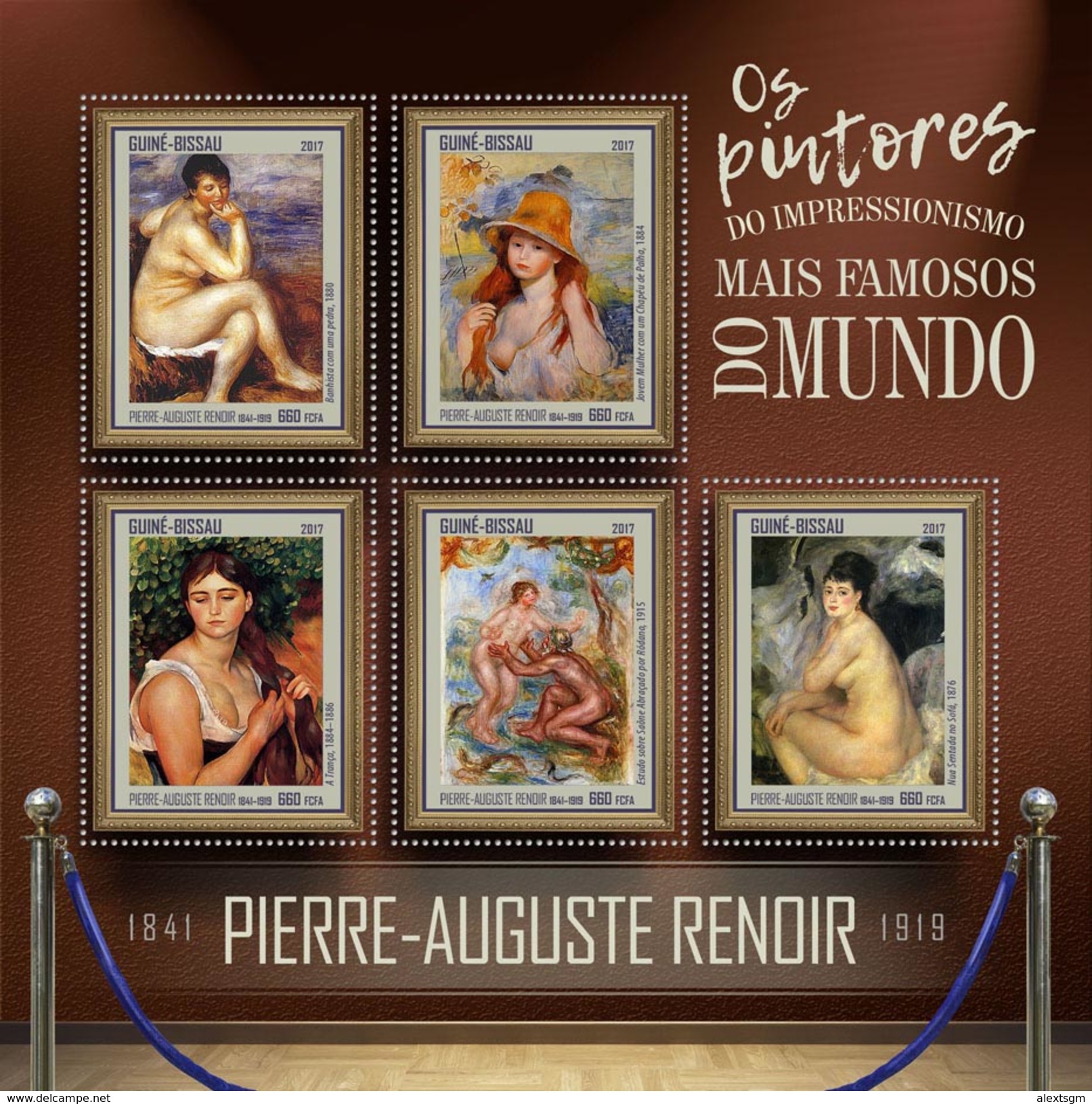 GUINEA BISSAU 2017 - PA Renoir, Nudes. Official Issue - Aktmalerei