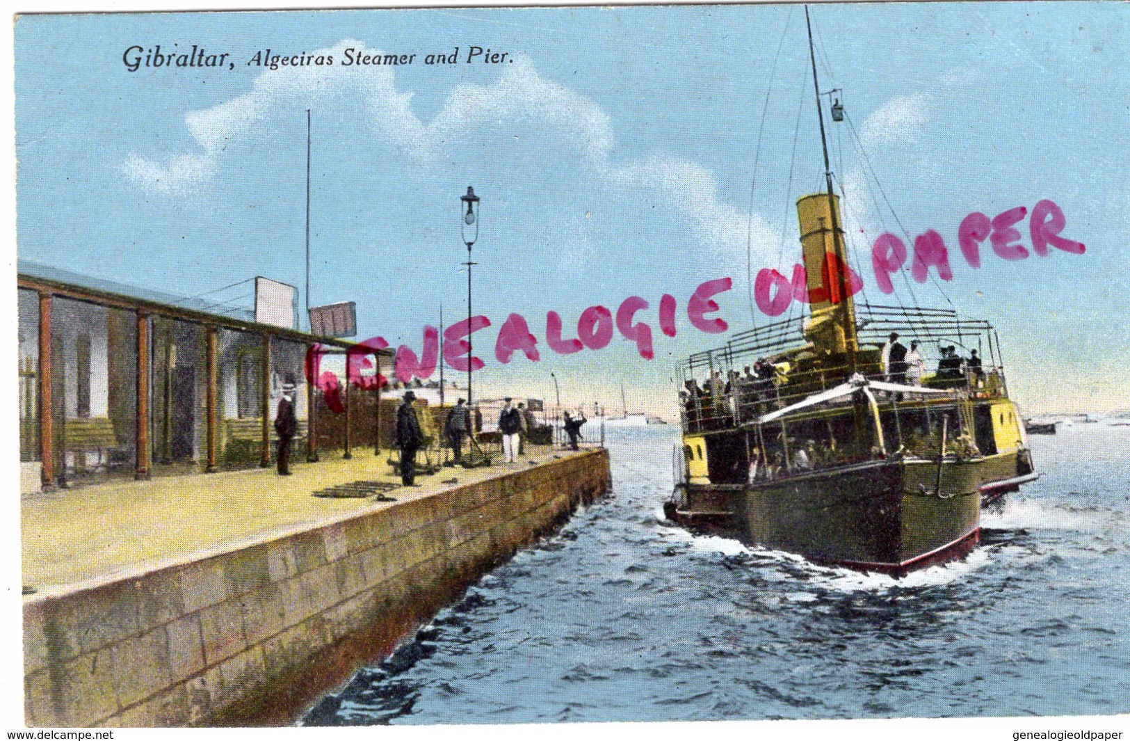 ESPAGNE- GIBRALTAR- ALGECIRAS STEAMER AND PIER -1915 - Gibraltar