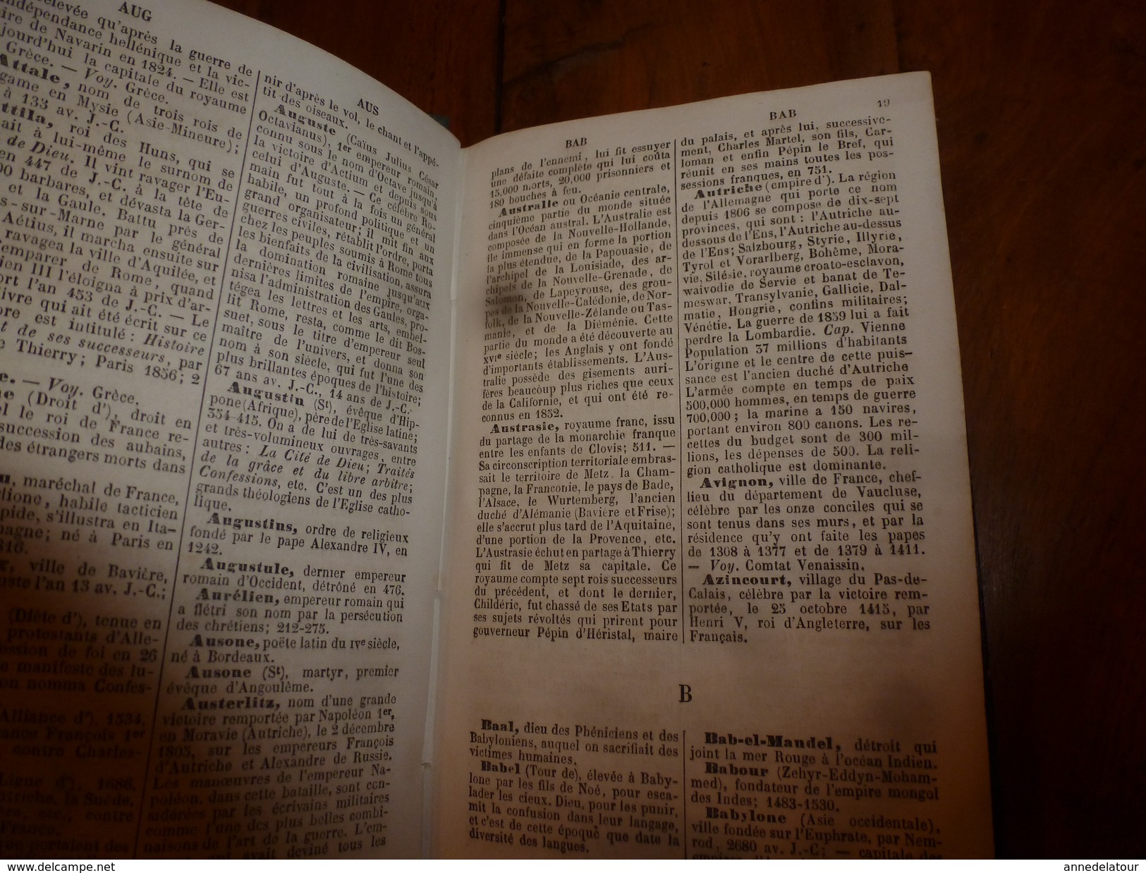 1862 DICTIONNAIRE USUEL D'HISTOIRE et de GEOGRAPHIE  (par Ch. Louandre )- Bibliothèque des Campagnes